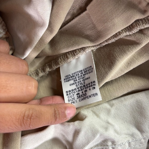 Vintage Ralph Lauren Polo Jeans Chino Pants Mens 40x30 Beige Carpenter C-5 - Picture 4 of 12